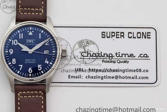 MIROTIME 0416 Mark XVIII IW327010 SS M+F 1:1 Best Edition Blue Dial on Brown Leather Strap A Resilient 7051